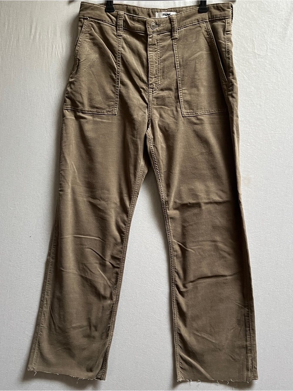 Mavi Sheila High Rise Straight Leg Raw Hem Corduroy Pants 31